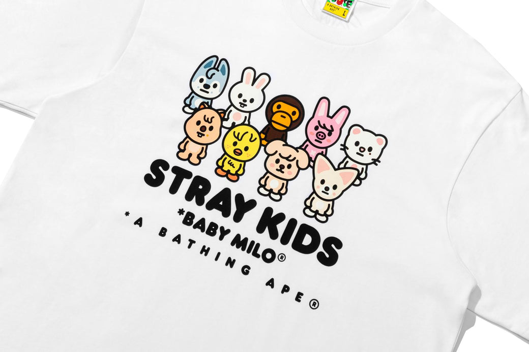 BAPE X STRAY KIDS 】BABY MILO WITH SKZOO FAMILY RELAXED FIT TEE