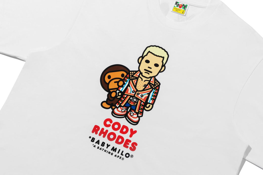 BAPE WWE CODY RHODES Tシャツ 新品未開封 S BAPE X WWE 】CODY RHODES BABY MILO RELAXED FIT TEE | bape.com