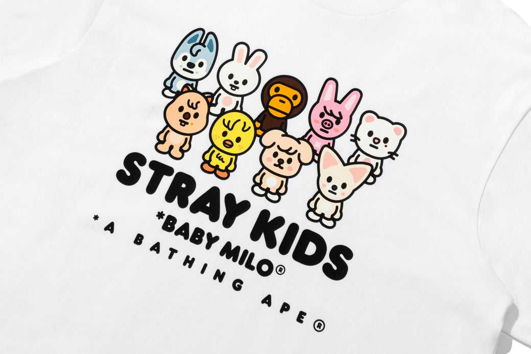 BAPE X STRAY KIDS 】BABY MILO WITH SKZOO FAMILY RELAXED FIT TEE