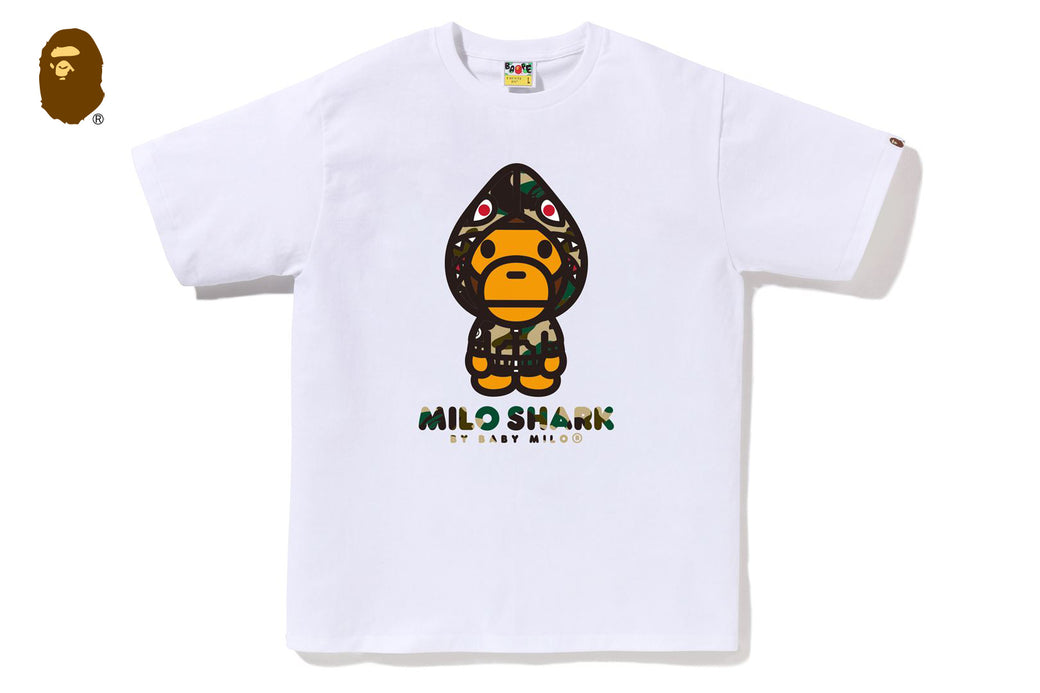 1ST CAMO MILO SHARK FZH TEE | bape.com