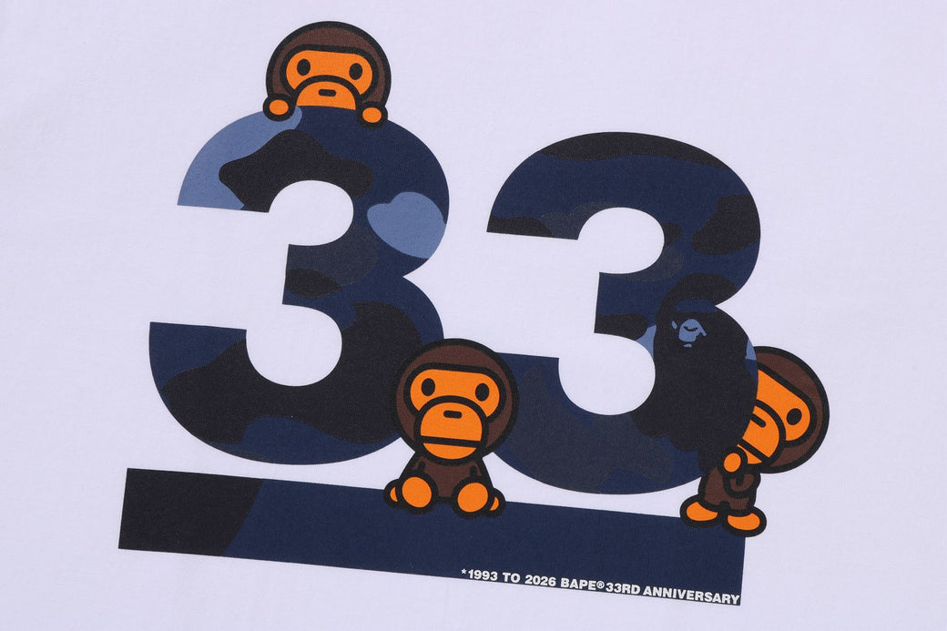 A BATHING APE 33RD ANNIV. BABY MILO TEE | bape.com