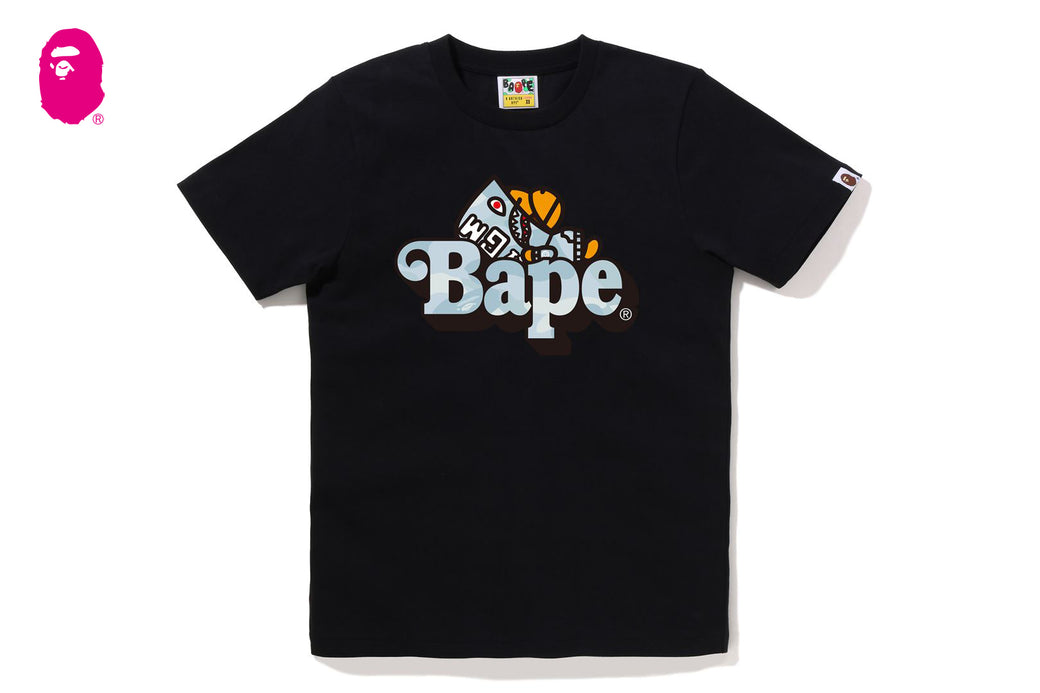 PASTEL COLOR CAMO SHARK MILO ON BAPE TEE | bape.com