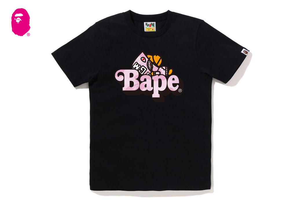 PASTEL COLOR CAMO SHARK MILO ON BAPE TEE | bape.com