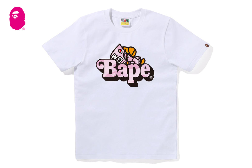 白S SWAROVSKI BABY MILO TEE bape Tシャツ　ラメ SWAROVSKI BABY MILO TEE | bape.com