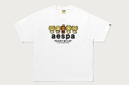 【 BAPE X AESPA 】BABY MILO LEMONADE RELAXED FIT TEE