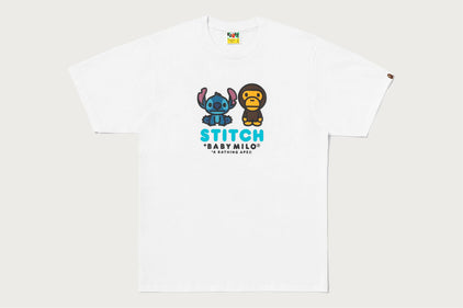 【BAPE X DISNEY】 STITCH AND BABY MILO TEE