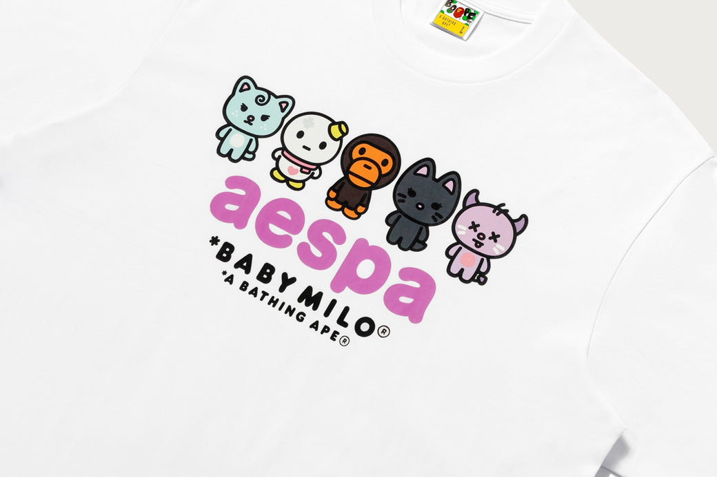 2XL即発送 A BATHING APE aespa BABY MILO TEE BAPE X AESPA 】BABY MILO TEE | bape.com
