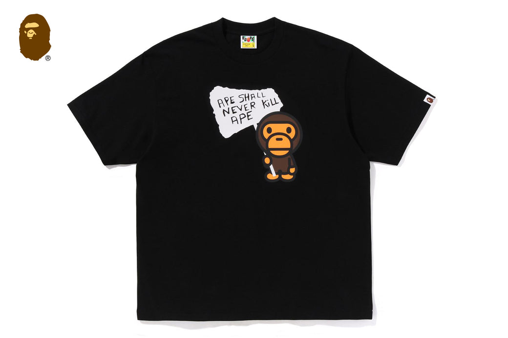A BATHING APE Baby Milo Tシャツ ブラック BABY MILO GRAPHIC RELAXED FIT TEE | bape.com