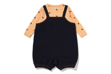 BABY MILO MONOGRAM SALOPETTE LAYERED ROMPERS
