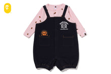 BABY MILO MONOGRAM SALOPETTE LAYERED ROMPERS