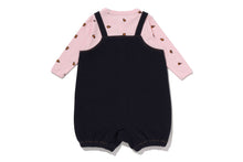 BABY MILO MONOGRAM SALOPETTE LAYERED ROMPERS