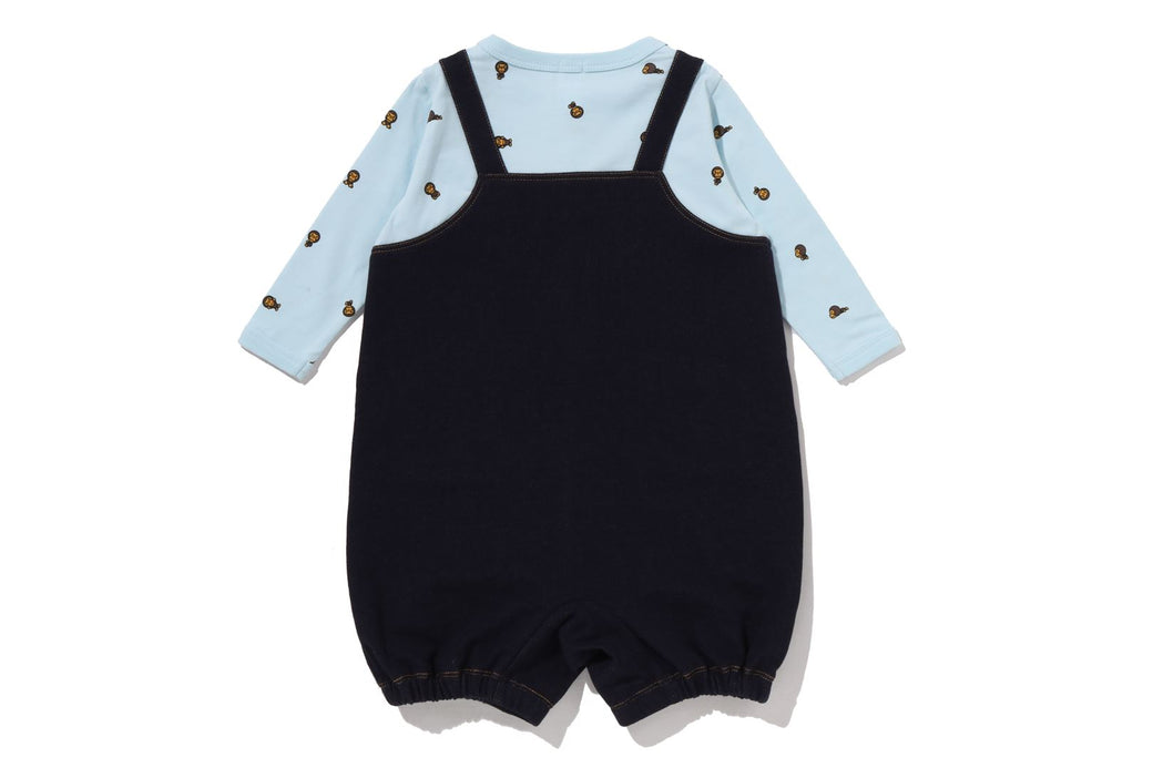 BABY MILO MONOGRAM SALOPETTE LAYERED ROMPERS | bape.com