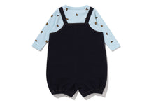 BABY MILO MONOGRAM SALOPETTE LAYERED ROMPERS