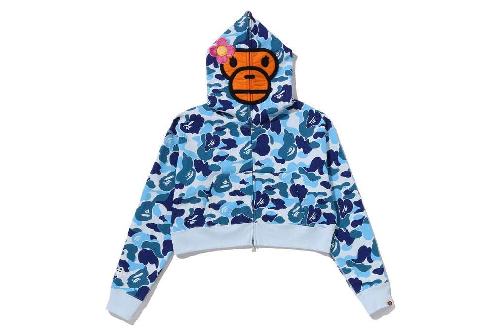 ABC CAMO BABY LISA CROPPED FULL ZIP HOODIE | bape.com