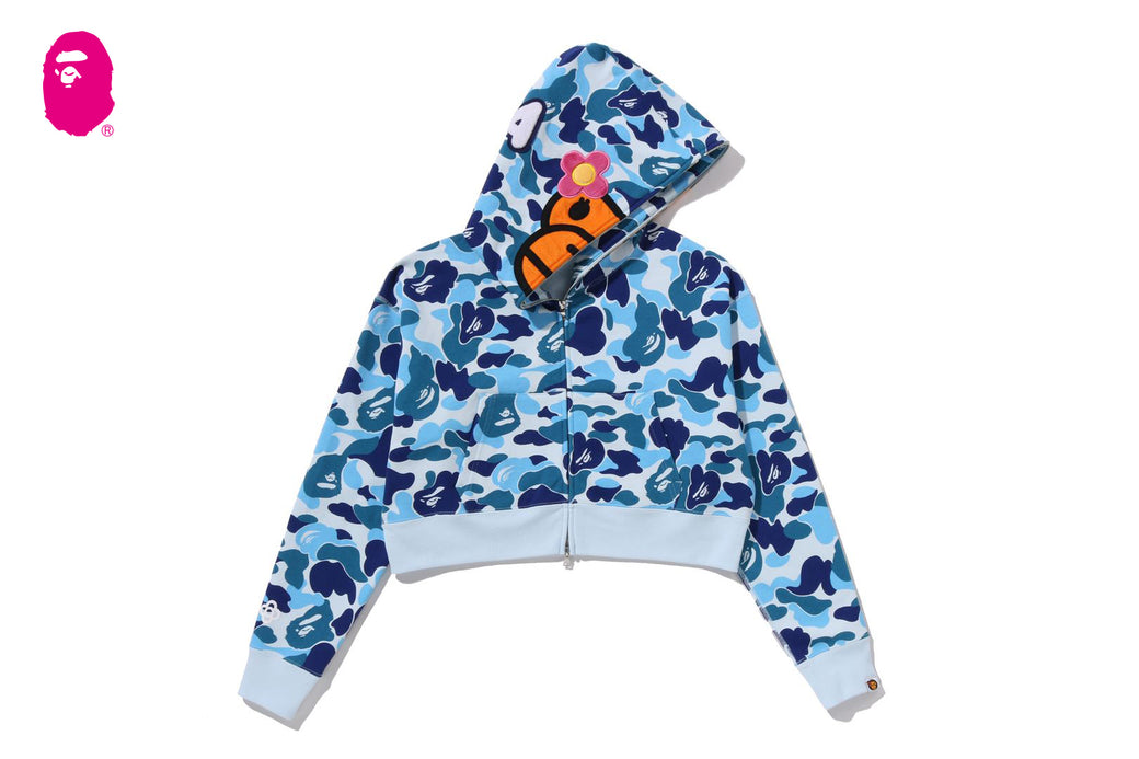 ABC CAMO BABY LISA CROPPED FULL ZIP HOODIE | bape.com