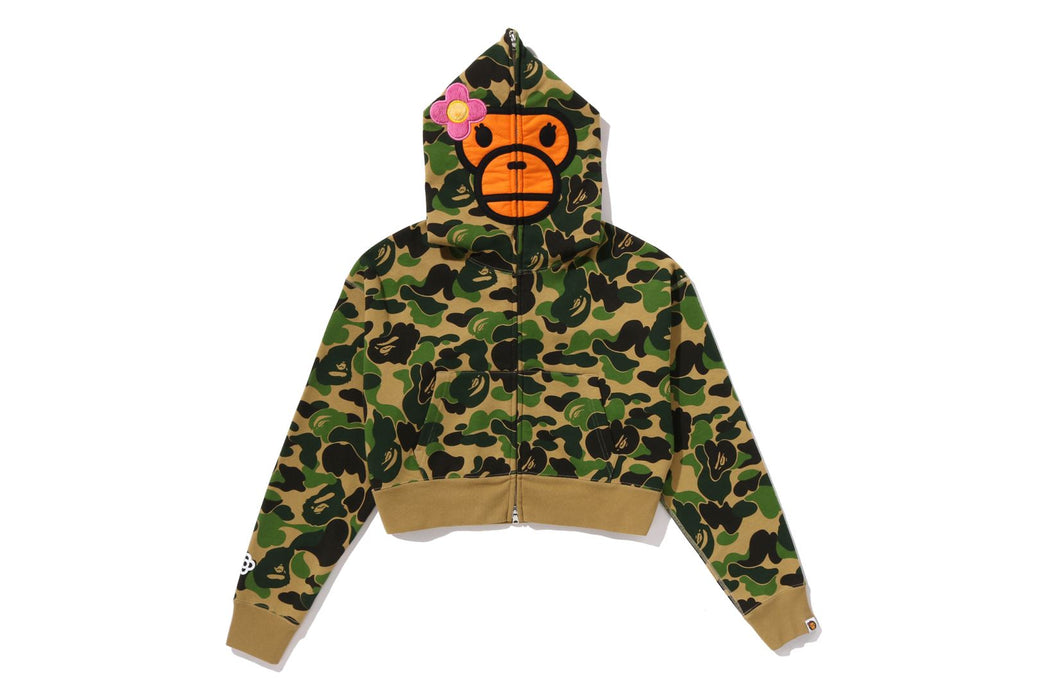 ABC CAMO BABY LISA CROPPED FULL ZIP HOODIE | bape.com