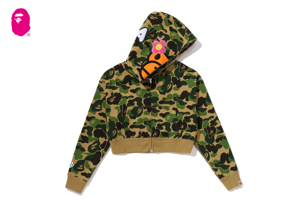 ABC CAMO BABY LISA CROPPED FULL ZIP HOODIE | bape.com