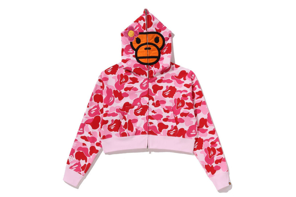 ABC CAMO BABY LISA CROPPED FULL ZIP HOODIE | bape.com