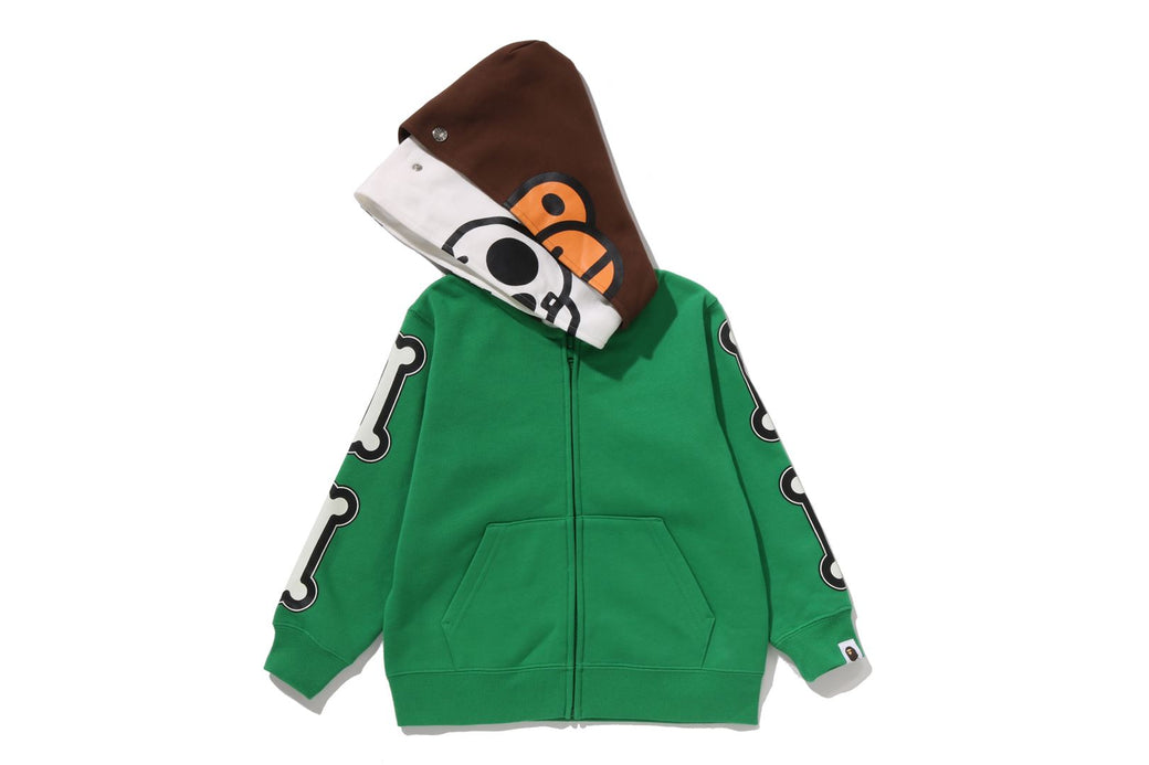 BABY MILO SKULL ZIP DOUBLE HOODIE | bape.com