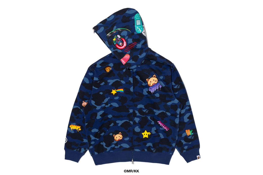BAPE X MR. 】COLOR CAMO RELAXED FIT FULL ZIP HOODIE | bape.com