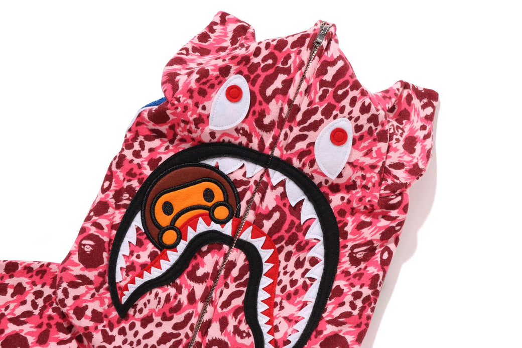 WILD LEOPARD PATTERN MILO SHARK FULL ZIP HOODIE
