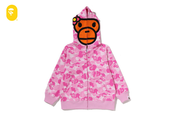 BABY LISA ABC CAMO ZIP HOODIE | bape.com