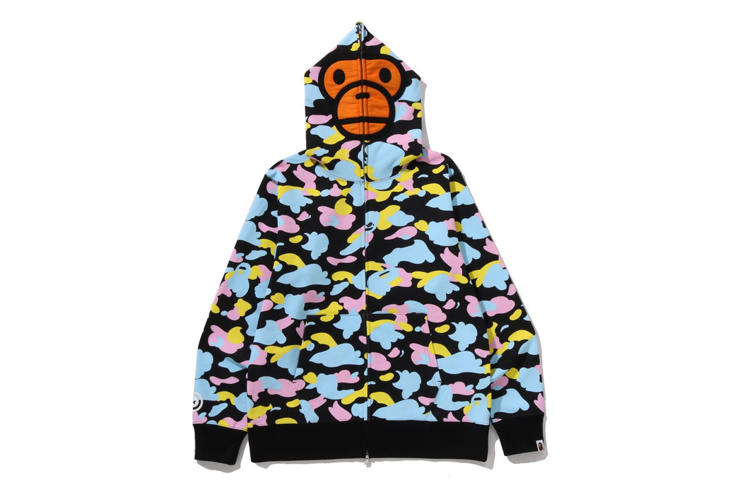 NEW MULTI CAMO BABY MILO REGULAR FIT FULL ZIP HOODIE | bape.com