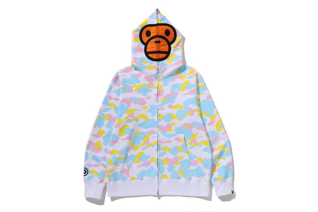 NEW MULTI CAMO BABY MILO REGULAR FIT FULL ZIP HOODIE | bape.com