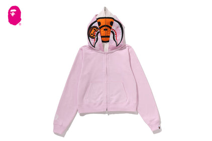 MILO SHARK CROPPED FULL ZIP DOUBLE HOODIE