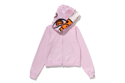 MILO SHARK CROPPED FULL ZIP DOUBLE HOODIE