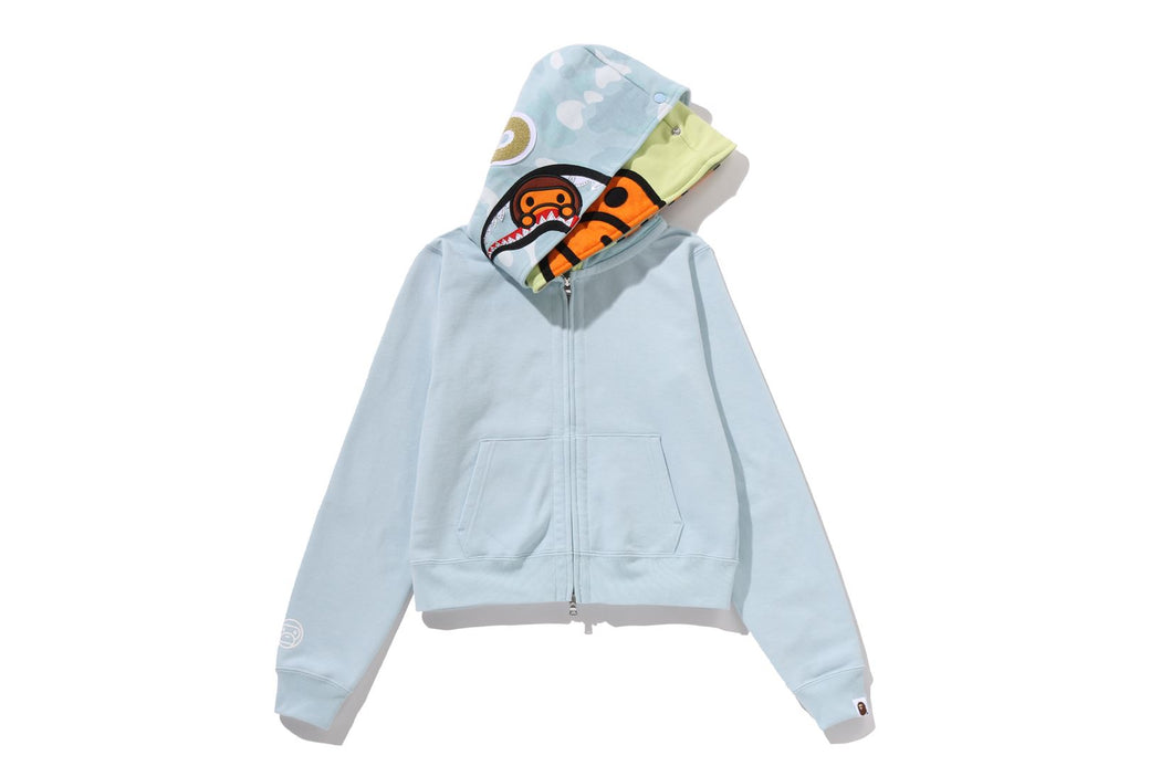 MILO SHARK CROPPED FULL ZIP DOUBLE HOODIE | bape.com