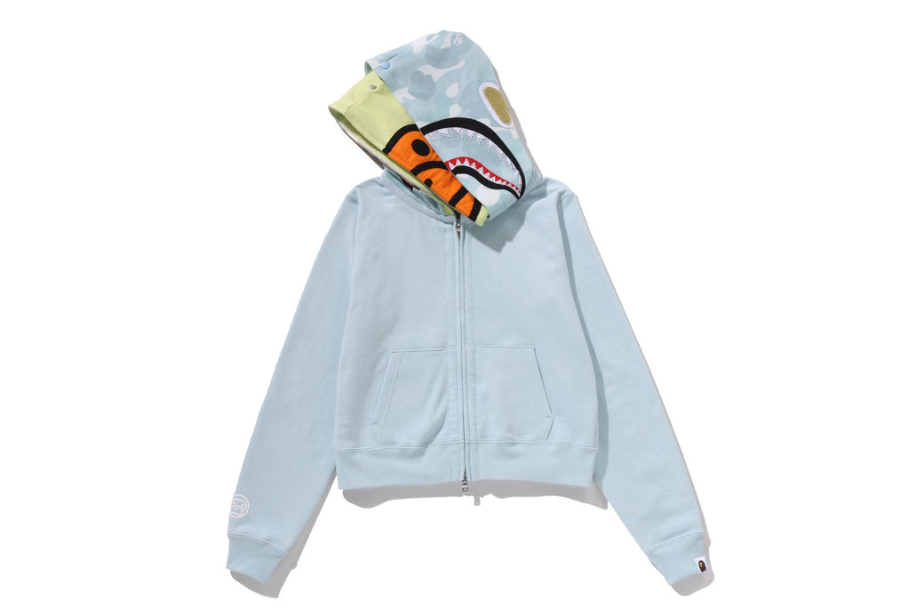 MILO SHARK CROPPED FULL ZIP DOUBLE HOODIE | bape.com
