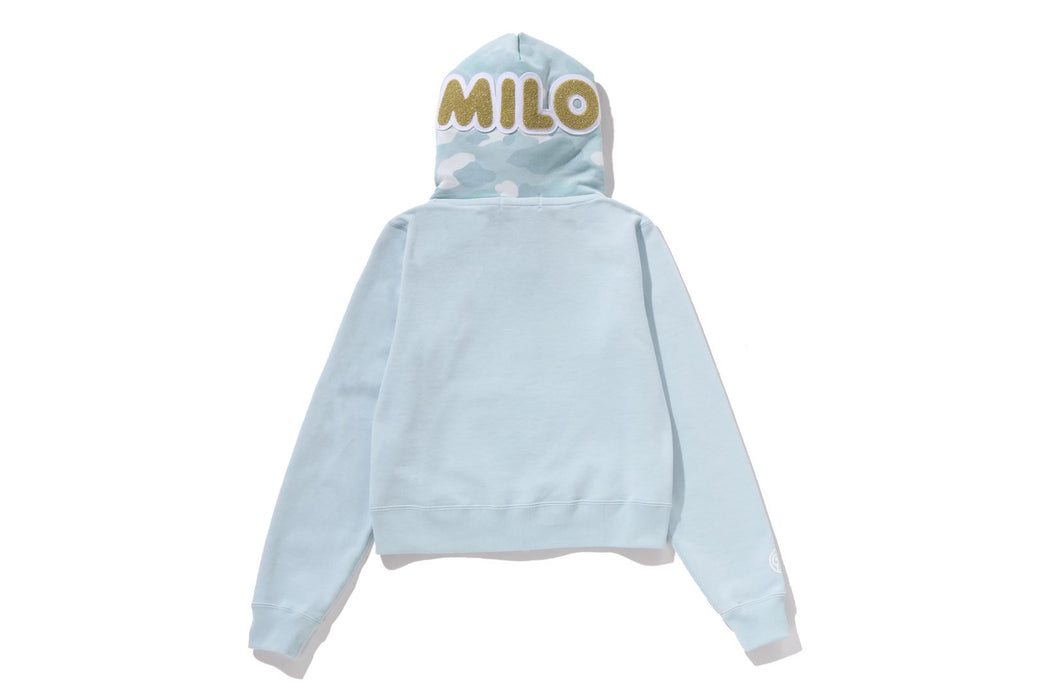 MILO SHARK CROPPED FULL ZIP DOUBLE HOODIE | bape.com