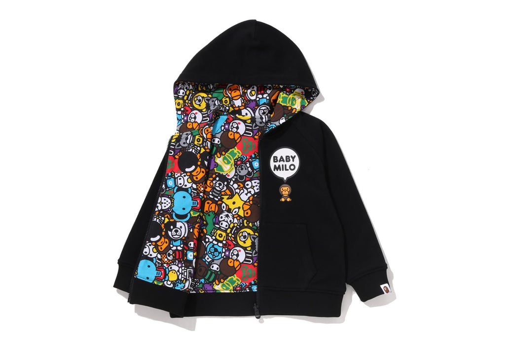 BABY MILO PATTERN REVERSIBLE ZIP HOODIE | bape.com