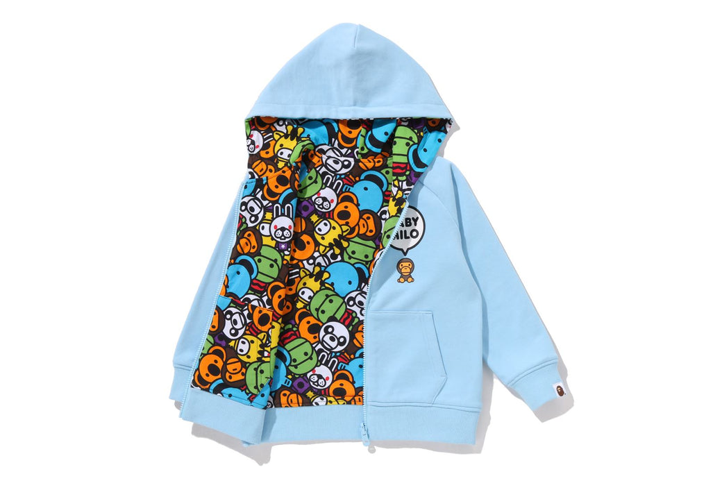 BABY MILO PATTERN REVERSIBLE ZIP HOODIE | bape.com