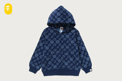 TONAL MILOGRAM BANANA ZIP HOODIE