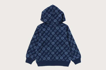 TONAL MILOGRAM BANANA ZIP HOODIE
