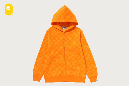 TONAL MILOGRAM BANANA ZIP HOODIE