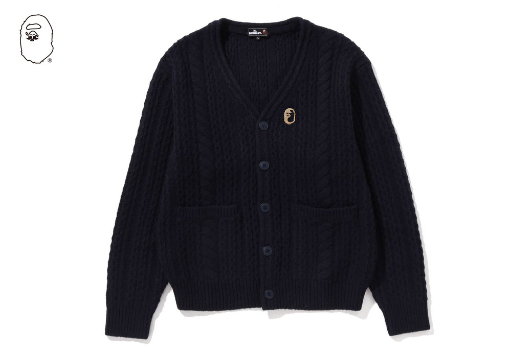 BAPE BLACK ウールモヘア　カーディガン CABLE SWEATER KNIT CARDIGAN | bape.com