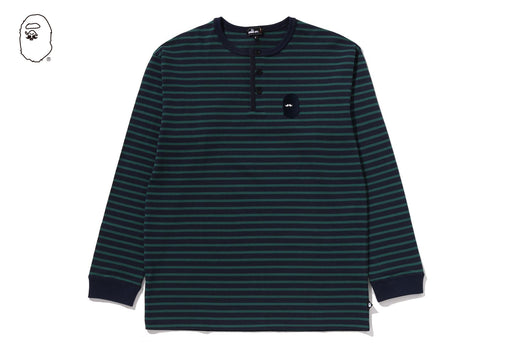 HENRY NECK STRIPE LS TEE
