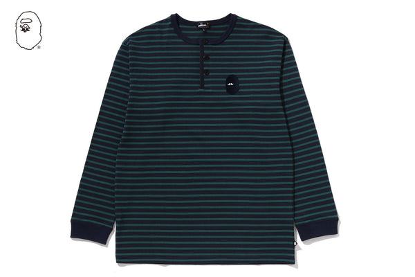 HENRY NECK STRIPE LS TEE | bape.com