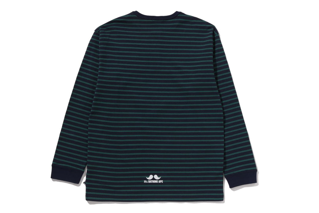 HENRY NECK STRIPE LS TEE | bape.com