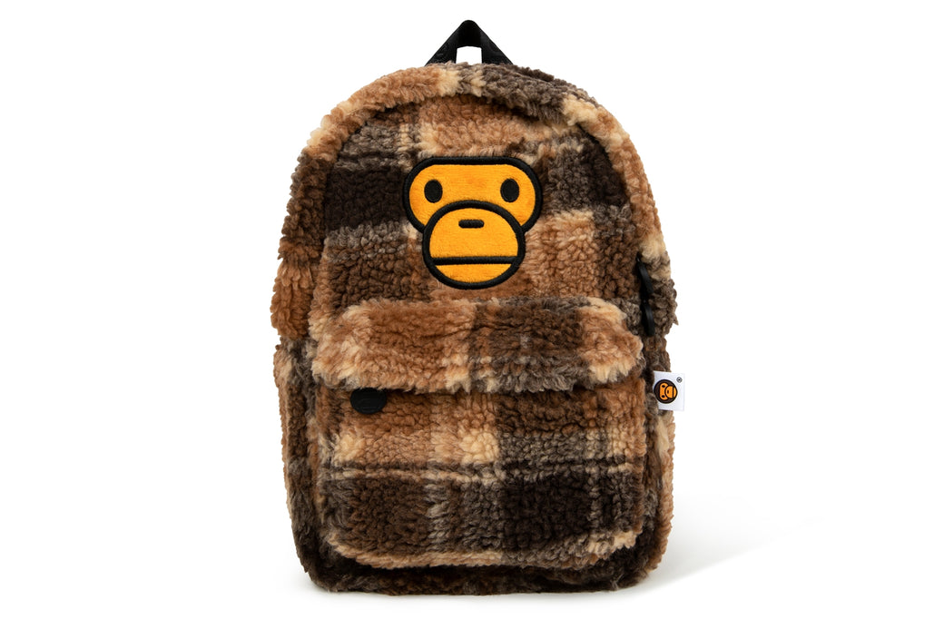 BABY MILO MINI FUR CHECK BACKPACK