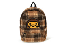 BABY MILO FAUX FUR CHECK MEDIUM BACKPACK