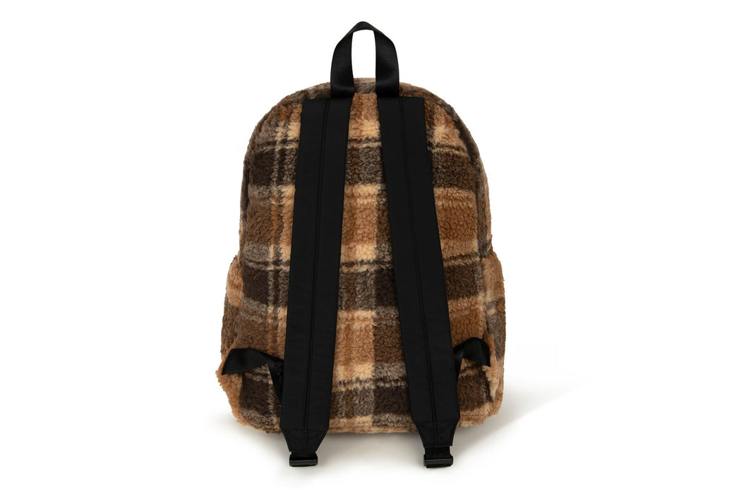 BABY MILO FAUX FUR CHECK MEDIUM BACKPACK | bape.com