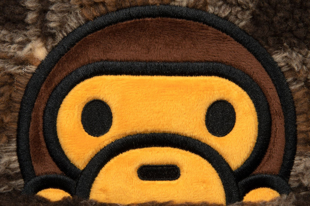 BABY MILO FAUX FUR CHECK MEDIUM BACKPACK | bape.com