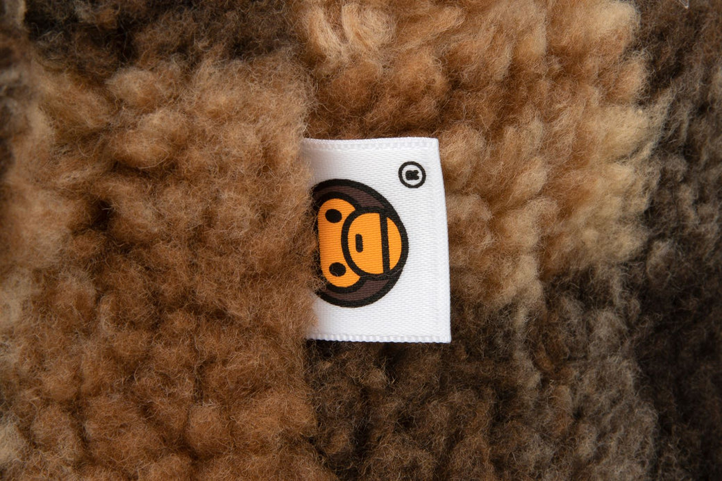 BABY MILO FAUX FUR CHECK MEDIUM BACKPACK | bape.com