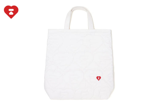 QUILTED HEART MONOGRAM TOTE BAG
