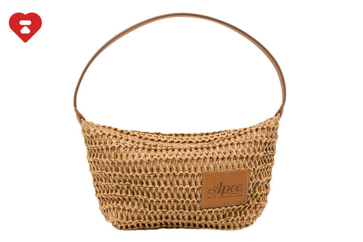 HEART BADGE WEAVING HANDBAG