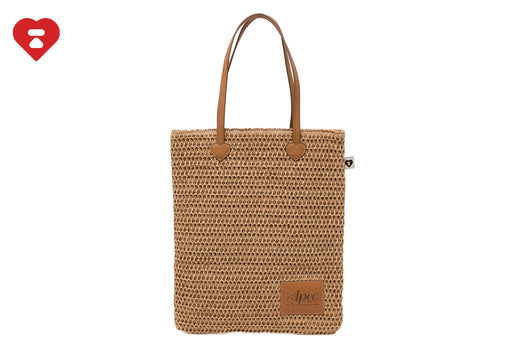 HEART BADGE WEAVING TOTE BAG